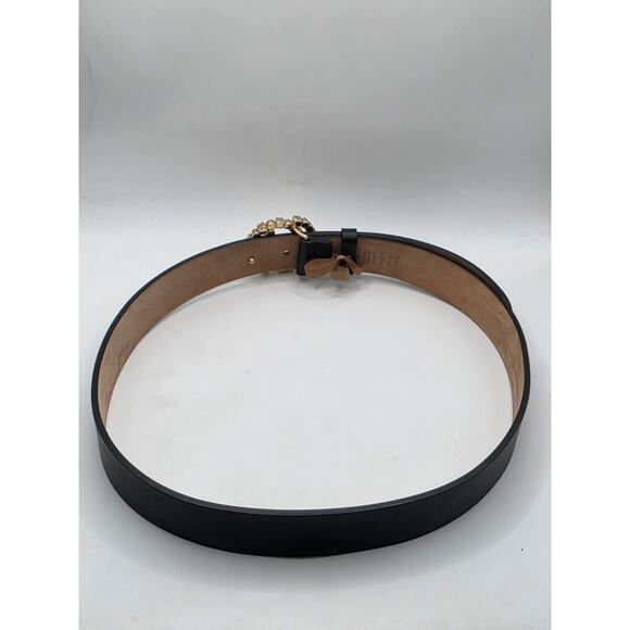 Gucci Black Leather Gold-tone GG Buckle Belt S 80/32 sz main image 9